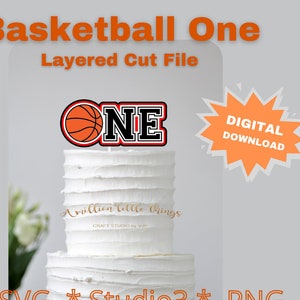 Un fichier SVG de basket-ball pour gâteau ou décorations de fête Baloncesto Design Cricut Cameo SVG Png Studio3 | Téléchargement instantané du fichier numérique