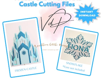 Frozen Bundle: Castle and Snowflake SVG cutting files for Cricut Cameo Curio Brother cutting machines *Instant Download
