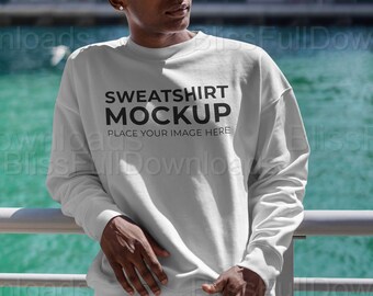 Gildan 18000, White Crewneck Mockup, Gildan Crewneck Mockup, Crewneck Mockup, Model Mockup, Gildan 18000 Mockup, Sweater mockup, Mockup PSD