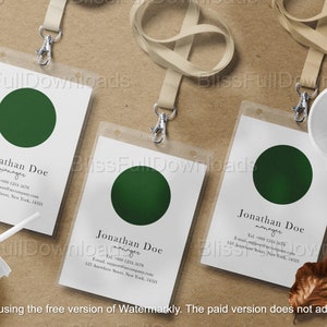 Minimale schone badge, ID-houder, paskaart, sleutelkoord met etui, zakelijke witte kaart, stationaire kaartmodelbundel | Branding, logoweergave