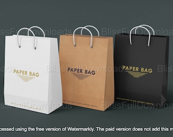 Maquette luxueuse de sac à provisions, maquette de sac en papier, modèle PSD de marque élégante, vitrine d’emballage de vente au détail de mode, maquettes d’achats haut de gamme