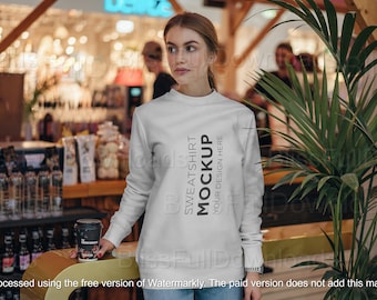 Gildan 18000, White Crewneck Mockup, Gildan Crewneck Mockup, Crewneck Mockup, Model Mockup, Gildan 18000 Mockup, Sweater mockup, White Mock
