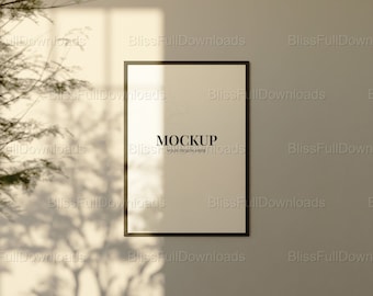 Minimalist Frame Mockup for Posters in Interior Spaces - Scandinavian High-Quality and Stylish Mockup Design - Black Frame Mockup PSD JPG
