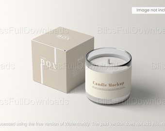 Candle PSD Mockup | Scented Candle Label Mockup | Digital Smart Object Template, Jpg Image | Blank Candle Box Mockup | DIY Candle Mockup PSD