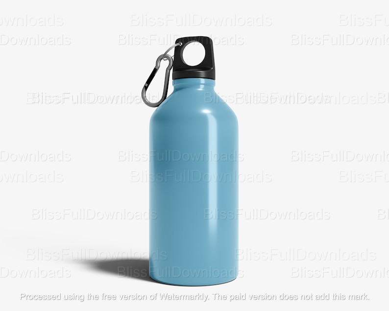 Custom Aluminum Water Bottle Logo Mockup Personalized Etsy