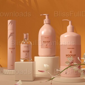Professional Beauty Cream Pump Bottle Mockup for Logo Branding | Cosmetic Product Packaging Design Template | Cosmetic Cream Mockups PSD