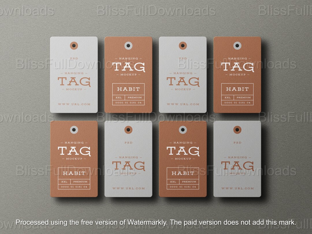 Hanging Tags Label Mockup PSD for Branding and Logos, Premium Clothing