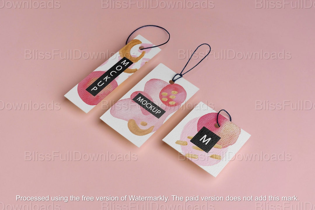 Clothing Tags Template PSD for Branding and Logos, Label Mockups, Gift