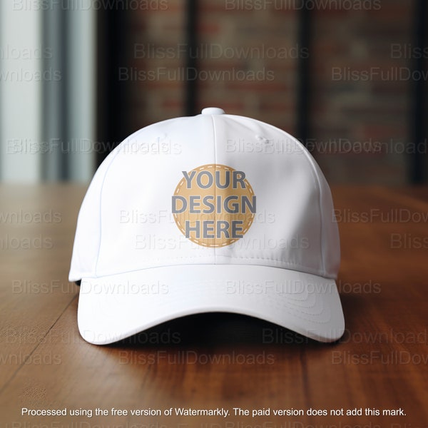 White Baseball Cap Logo Mockup - DIY Hat Design Template - Editable Cap Mockup - Digital Download - Instant Download PSD, JPG Mockups