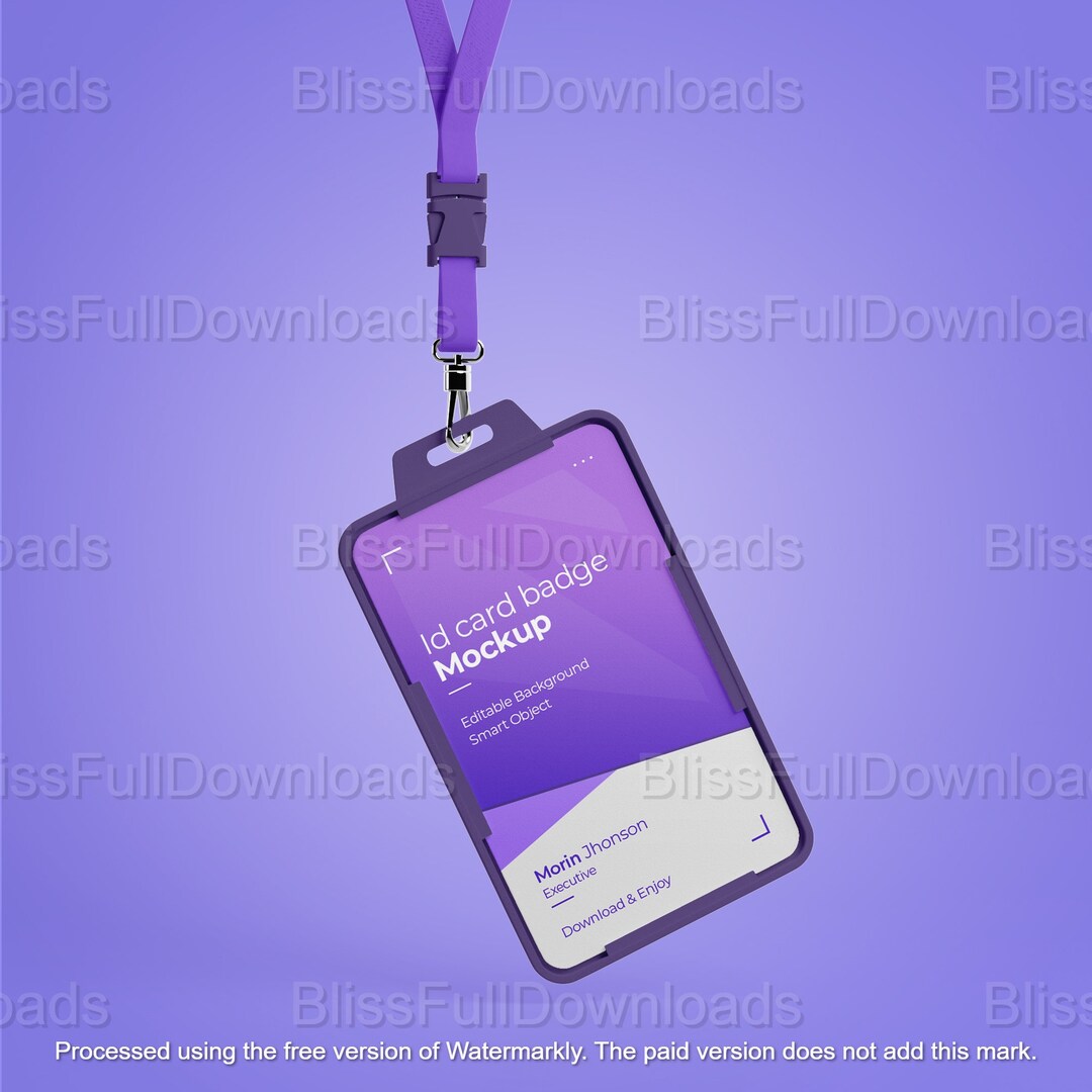 ID Card Holder ID Card Mockup Lanyard With Pouch Mockup Set Etsy