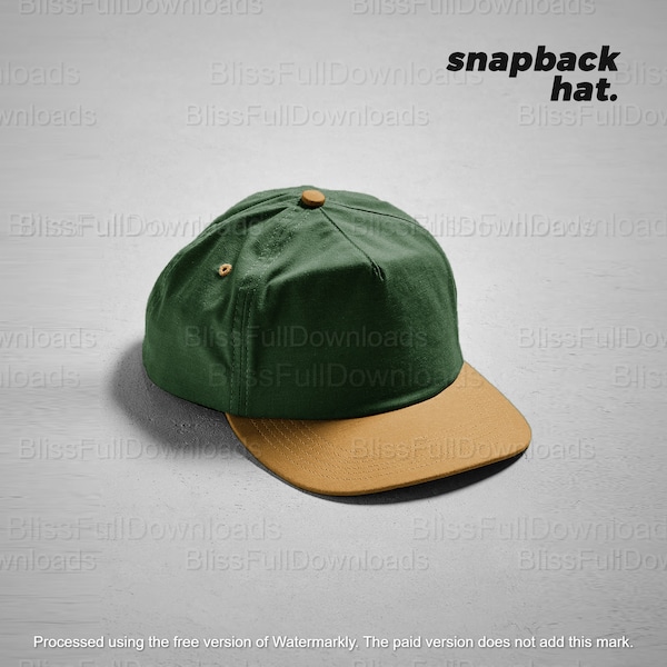 Snapback Cap Logo Mockup - Customizable Hat Design Template for Branding and Promotion -  DIY Cap Template, Mockups PSD JPG