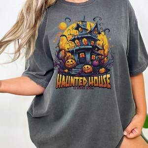 Haunted House Halloween Shirt, Comfort Colors T-Shirt, Cute Halloween shirt, Spooky, Pumpkins, I Dare You Shirt