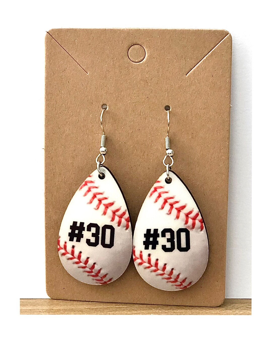 Custom Baseball Earrings Add Player Number Personalized Etsy