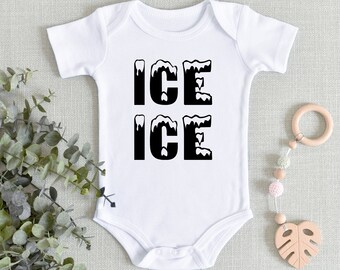 Ice Ice Baby One Piece Bodysuit Baby Shower Gift Funny Geek Nerd Cute Fun Birthday 90/'s Retro Vanilla Bean Creeper Romper Onepiece