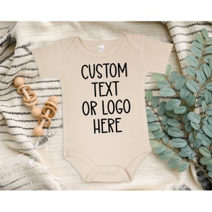 Custom Baby Onesie®, Customizable Beige Onesie®, Baby Shower Gift, Design your Own