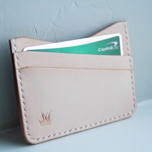 Funda de tarjeta de cuero natural / Funda de tarjeta / Cartera de tarjeta delgada / Cartera de cuero / Titular de tarjeta de cuero / Cartera de cuero de 4 bolsillos