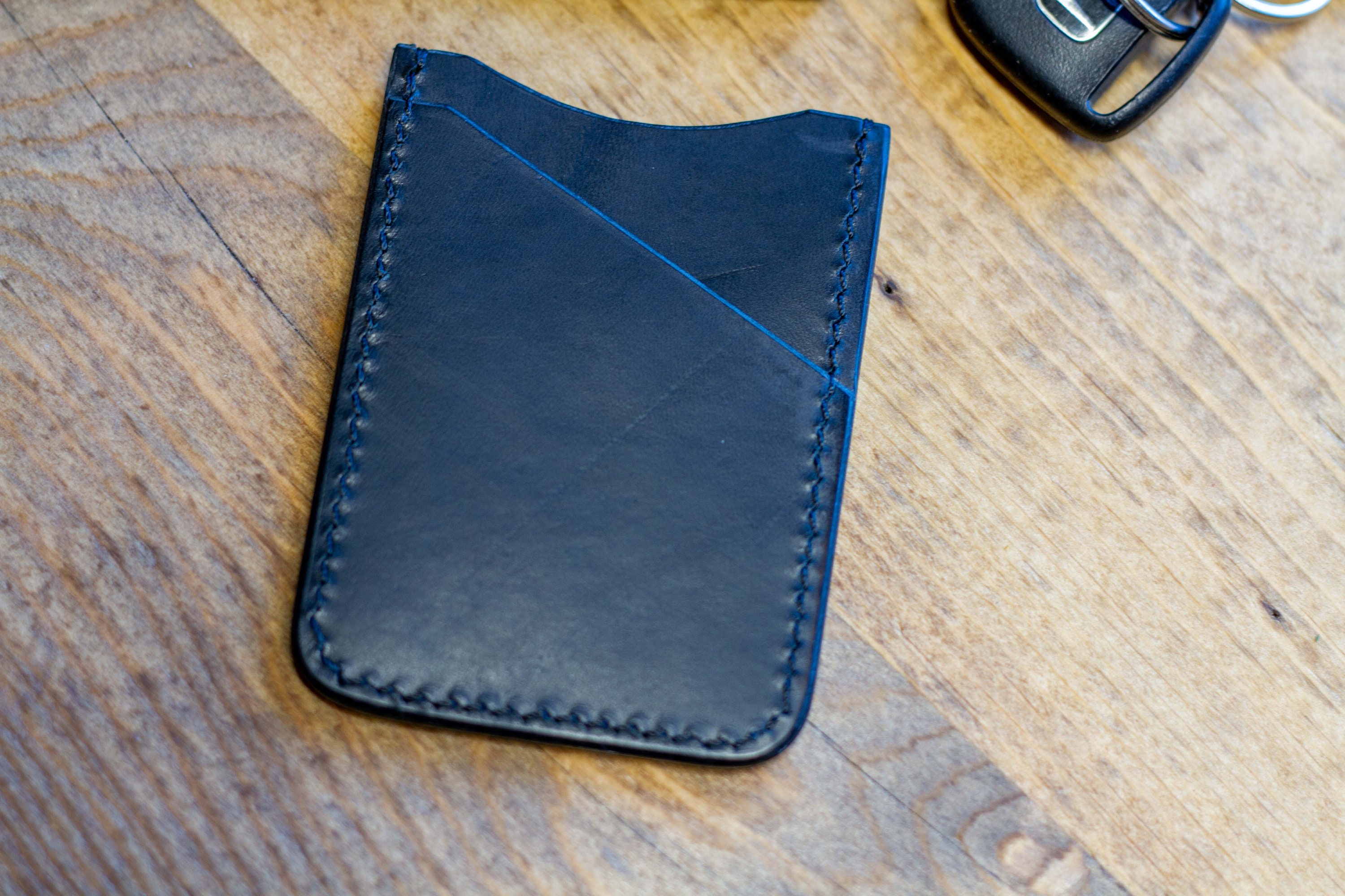 Black Leather Card Sleeve Card Sleeve Slim Card Wallet Etsy UK