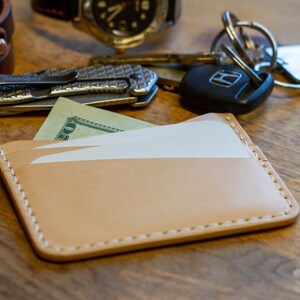 Funda de tarjeta de cuero natural / Funda de tarjeta / Cartera de tarjeta delgada / Cartera de cuero / Titular de tarjeta de cuero / Cartera de cuero de 4 bolsillos / Ultra delgada