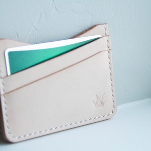 ¡AUTORIZACIÓN! Cartera para mano izquierda / Funda para tarjeta de cuero natural / Cuero natural