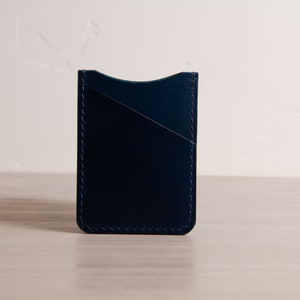 Blue Natural Buttero Leather Card Sleeve Card Sleeve Slim Card Wallet Leather Wallet Leather Card Holder 3-Pocket Leather Wallet image 8