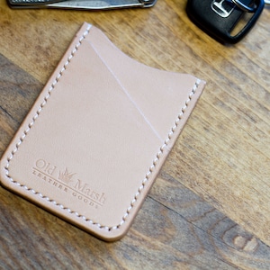 ¡AUTORIZACIÓN! Funda de tarjeta de cuero natural / Funda de tarjeta / Cartera de tarjeta delgada / Cartera de cuero / Titular de tarjeta de cuero / Cartera de cuero de 3 bolsillos