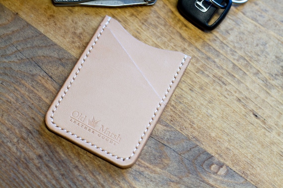 CLEARANCE Natural Leather Card Sleeve Card Sleeve Slim Card Wallet Leather Wallet Leather Card Holder 3 pocket Leather Wallet Etsy