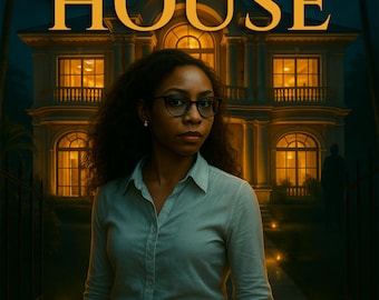 May include: Book cover featuring a woman in glasses in front of a large house with lit windows. The title "THE HOUSE" is in large gold letters, with the author's name "SAMISE JOSEPH" below. The tagline "Some Secrets are Closer Than You Think" is at the top.