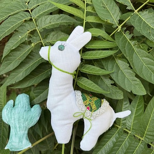 Plush Llama Sewing Pattern /  Alpaca Sewing Pattern,  Alpaca Stuffed Animal Toy - DIGITAL PDF,  Gift +Cactus  Pattern PDF