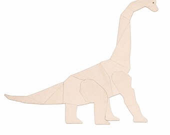 Diplodocus Dinosaur Wall Decor Puzzle | Wooden Dinosaur Wall Art | Dinosaur Nursery Decor | Montessori Kids Room | Dinosaur Bedroom Decor