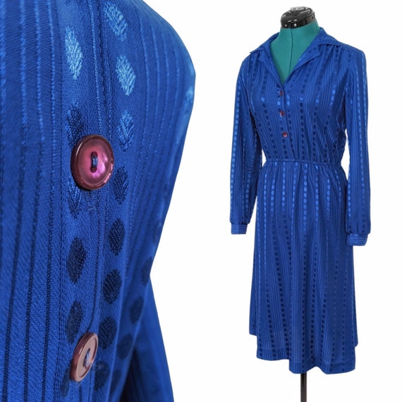 80s Vintage Dress, Shirtwaist, Size Small Medium,… - image 3