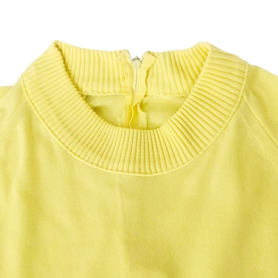 60s Vintage Blouse, 70s Knit Shirt, Lemon Yellow,… - image 2
