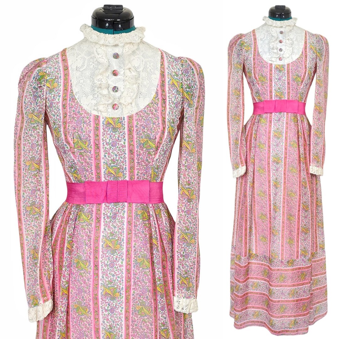 1970s Gunne Sax Vintage Dress | 70s Prairie Revival Maxi Dress Boho ...