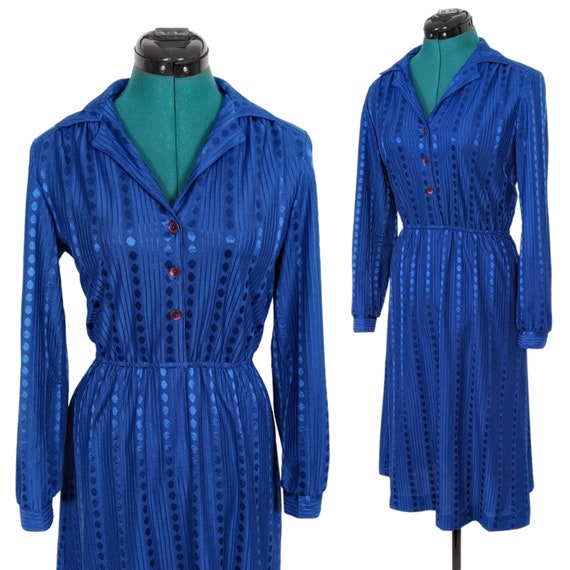 80s Vintage Dress, Shirtwaist, Size Small Medium,… - image 8