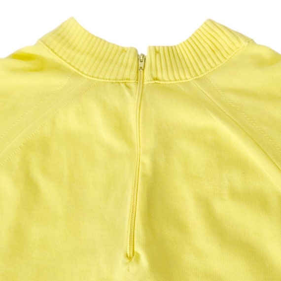 60s Vintage Blouse, 70s Knit Shirt, Lemon Yellow,… - image 4
