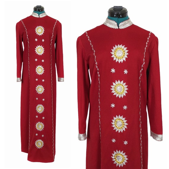 Vintage Indian Dress with Starbursts - image 8