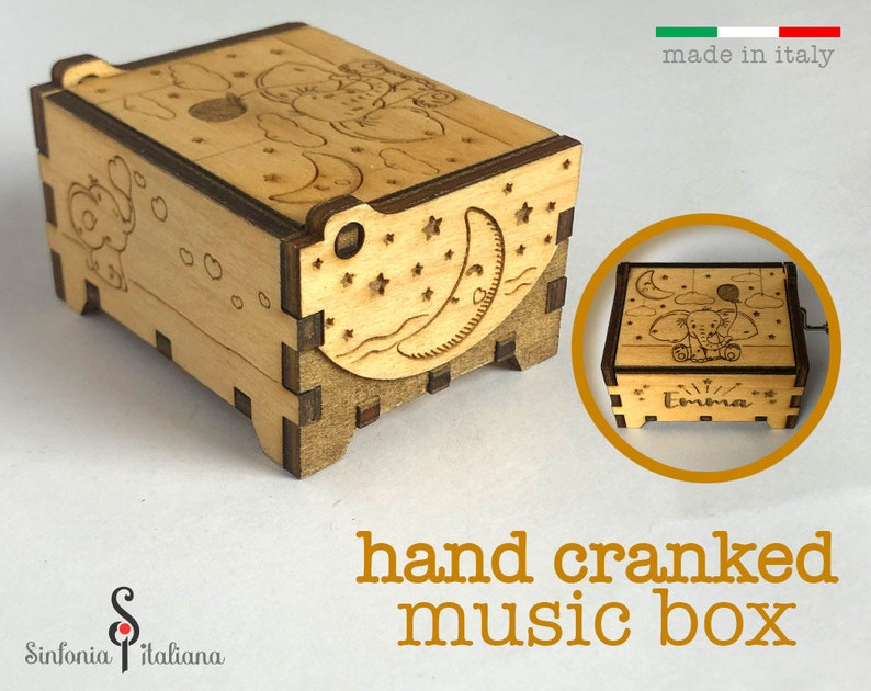 Custom Music Box Music Box Hand Crank Wooden Music Box Etsy