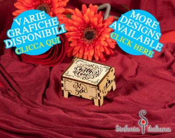 Carillon meccanismo a carica, Carillon fatto a mano, Regalo in legno personalizzato, Carillon personalizzato, Clicca per ALTRI DISEGNI