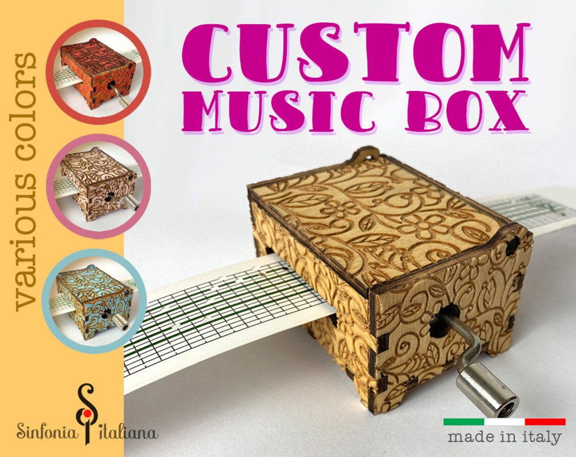 Paper Strip Music Box Flowers Music Box Love Gift Music Etsy