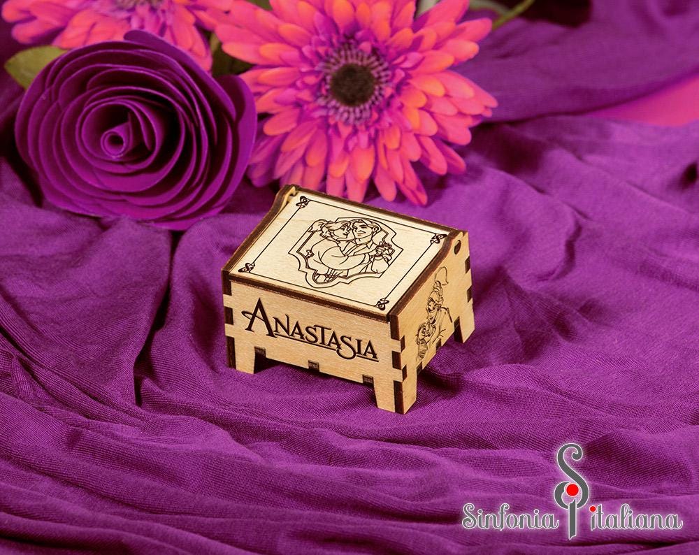 VINTAGE CIRCLE WOODEN MUSIC BOX : ♫ Anastasia:Once Upon