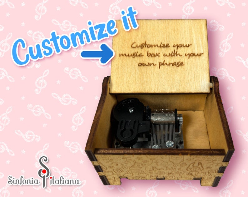 Music Box Wind Up Plain Wood Music Box Custom Music Box Etsy