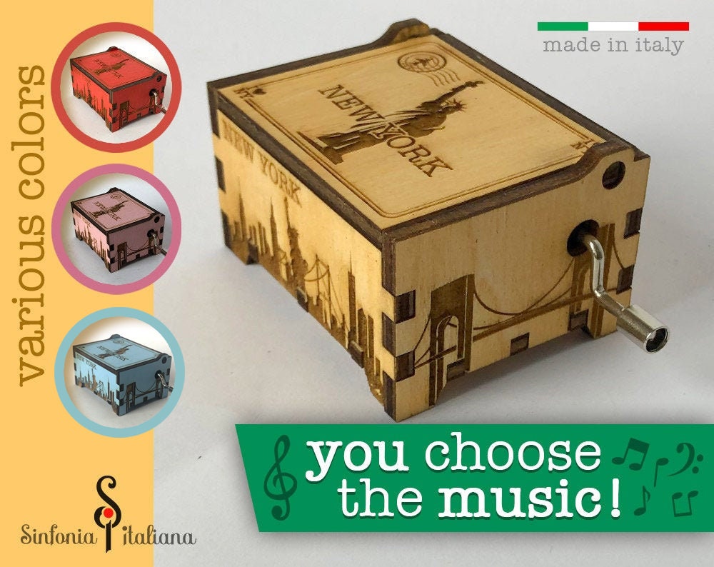 Music box New York Music Box Engraved Music Box Music Etsy