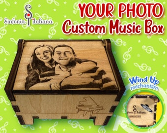 Custom photo music box, Music box wind up, Your photo music box!