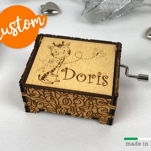 Strange Love Personalized Hand Crank Wood Music Box With 