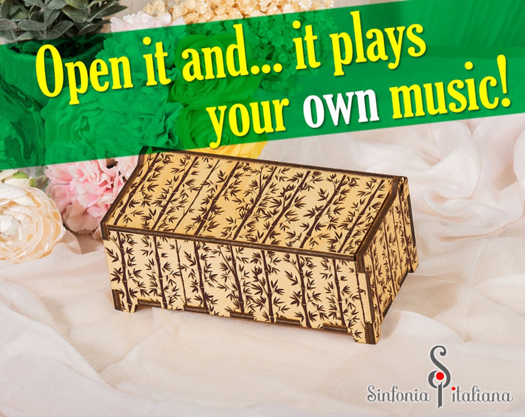 Jewerly Music Box Electronic Music Box Bamboo Design Custom Etsy