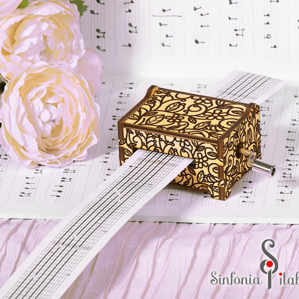 Boîte à musique personnalisable, boîte à musique en bois, musique personnalisable, boîte à musique en papier, cadeau d'anniversaire
