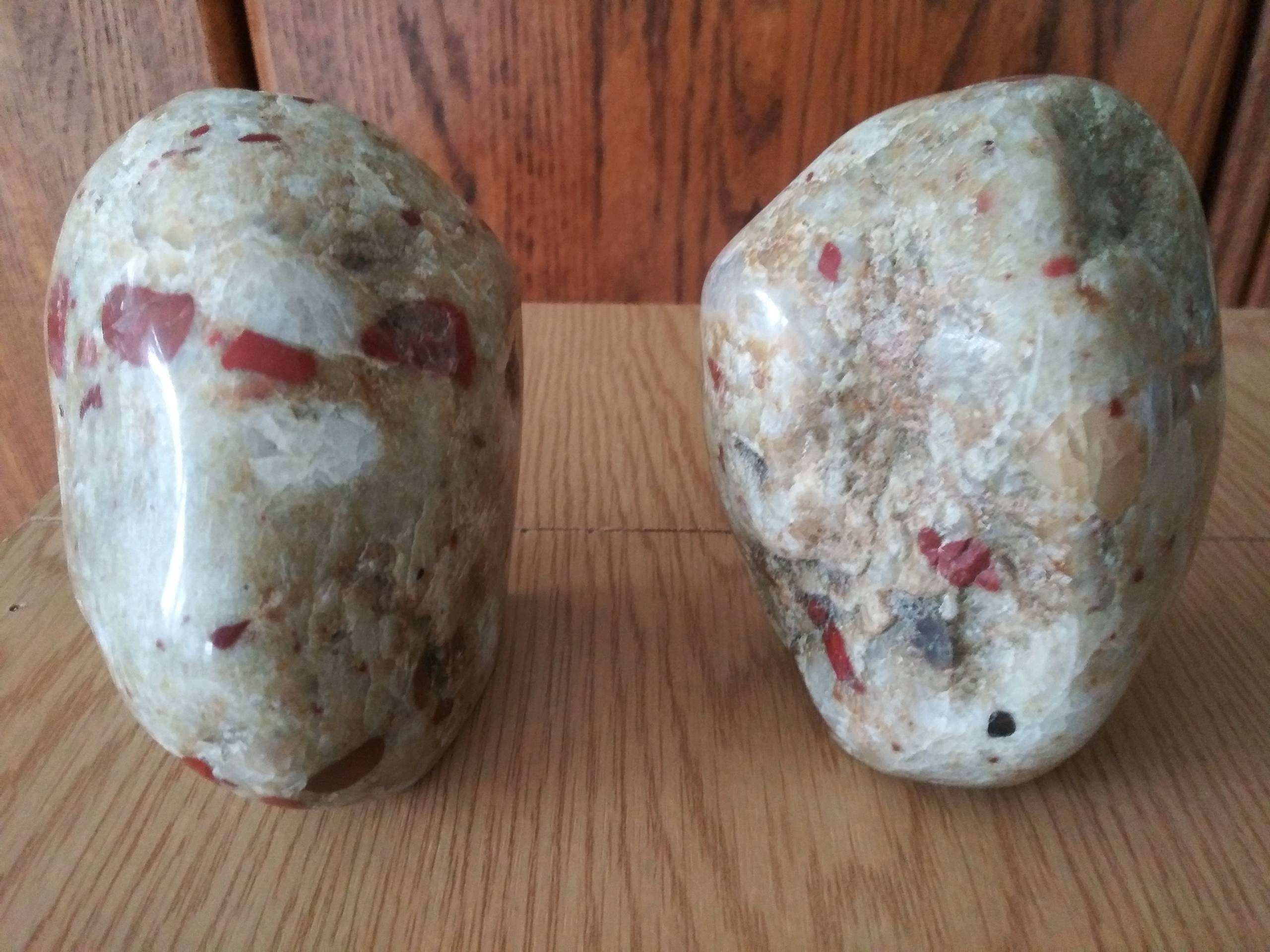 Puddingstone Pudding Stone Large Bookends All Polished Etsy