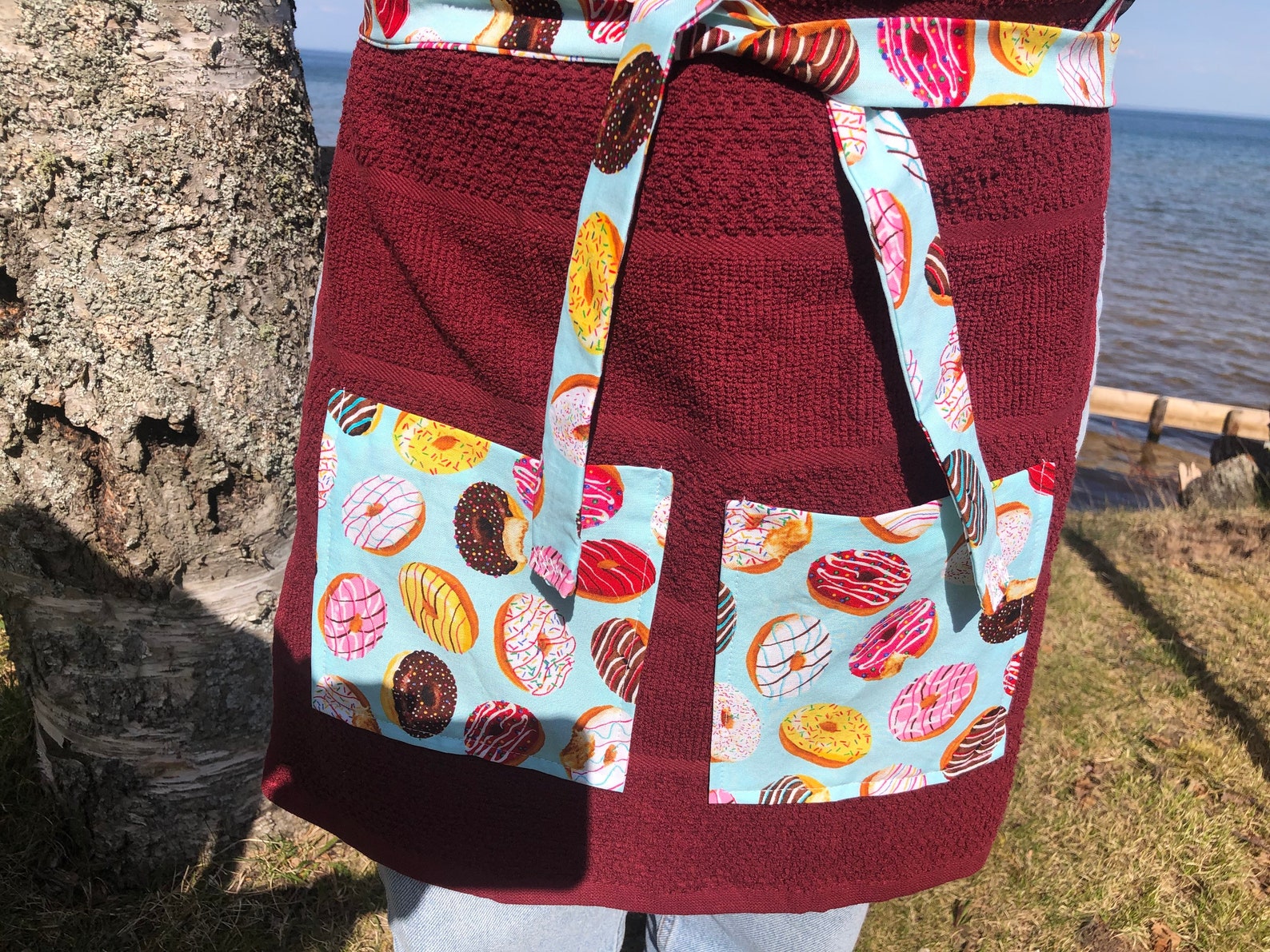 Towel Apron Full Length Terry Cloth Apron Slip Over Your Etsy