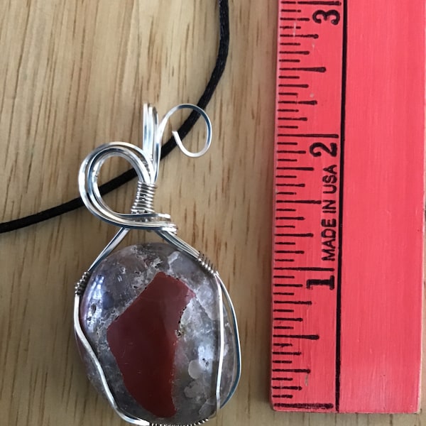 Pudding Stone wire wrap . Great gift. Puddingstone.