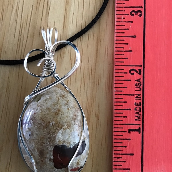 Pudding Stone wire wrap . Great gift. Puddingstone.