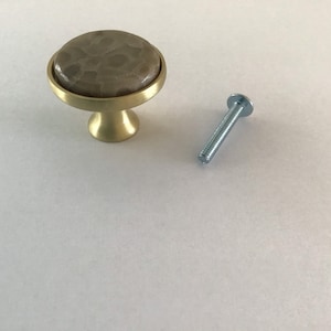 Petoskey stone cabinet knobs satin brass hardware
